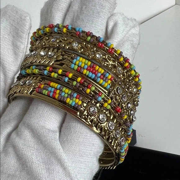 Colorful Beaded Gold Bracelets - Picture 3 of 7